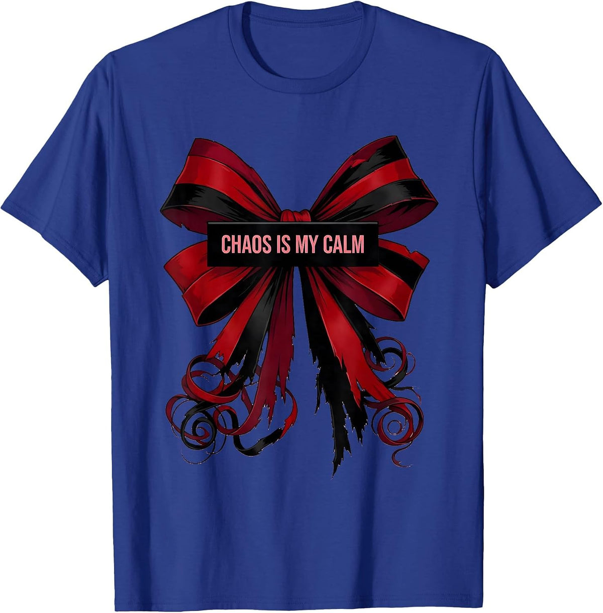 Chaos Is My Calm Punk Graphic Design T-Shirt - Royal Blue