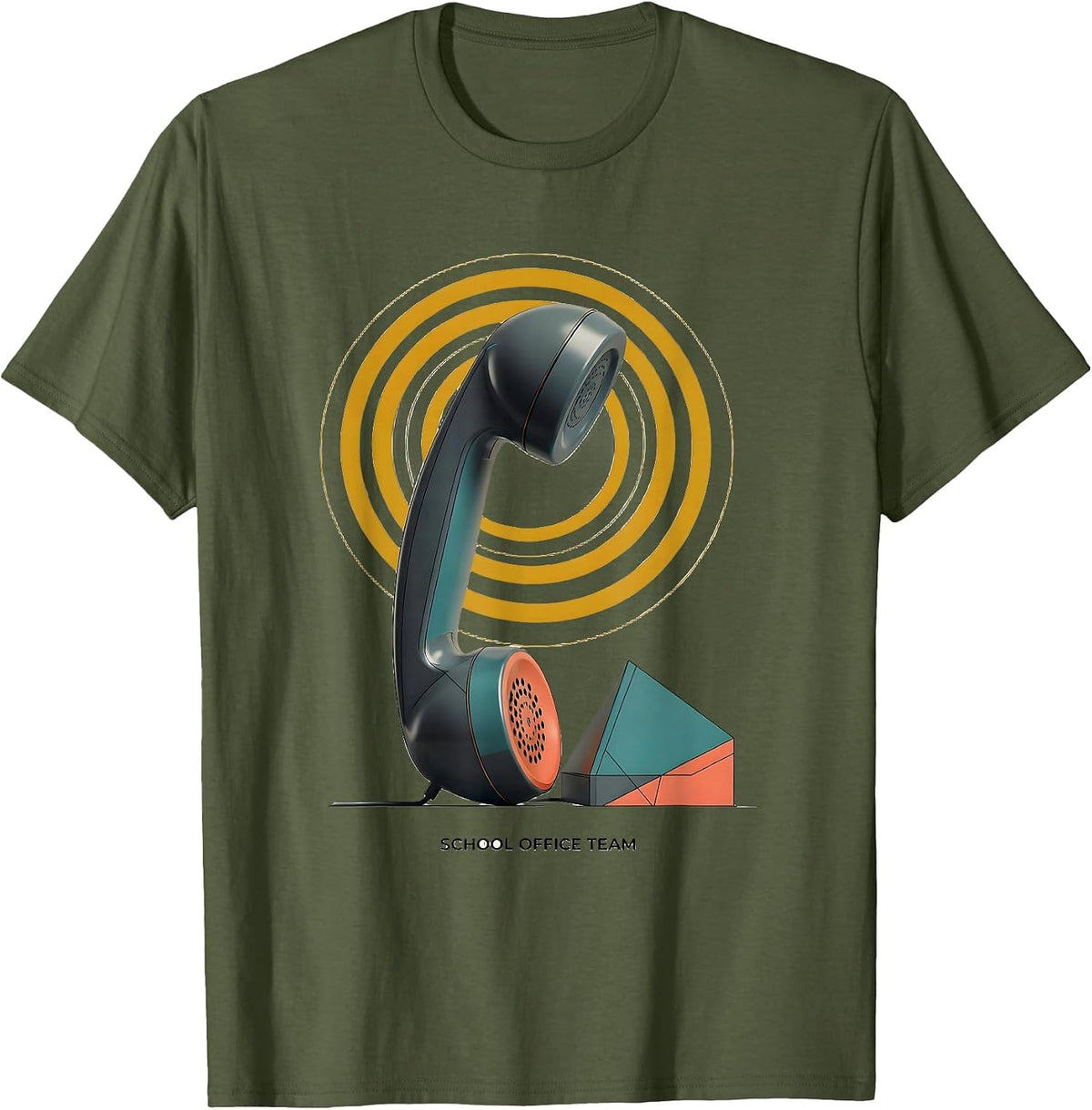 Men's School Office Team Midcentury Modern Admin Appreciation T-Shirt - Olive Green