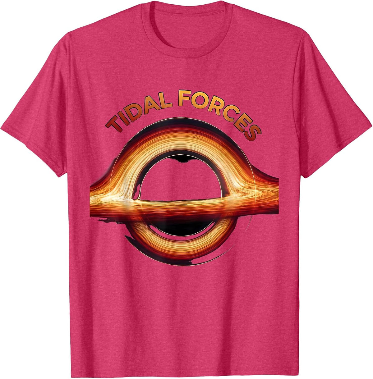 Men's Tidal Forces Gradient Black Hole Physics Astrophysicist T-Shirt - Red Heather