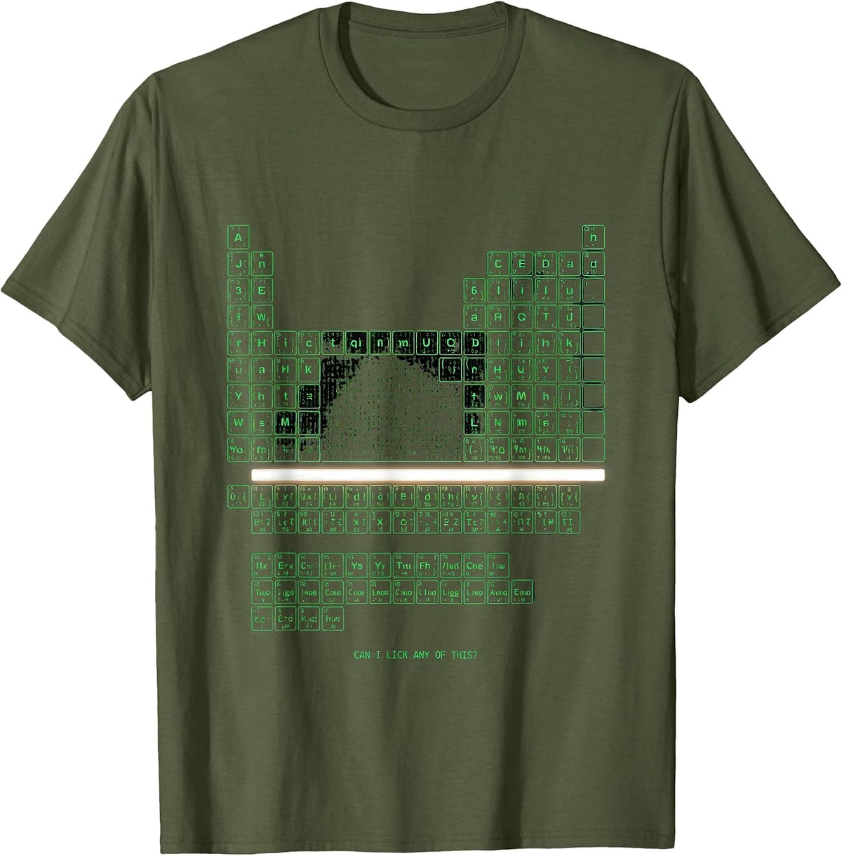 Men's Can I Lick Any Of This Funny Periodic Table Science Teacher T-Shirt - Olive Green