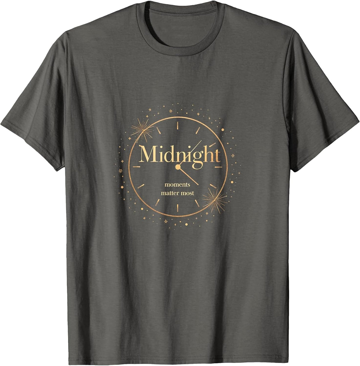 Midnight Moments Matter Most NYE Design T-Shirt - Asphalt Grey