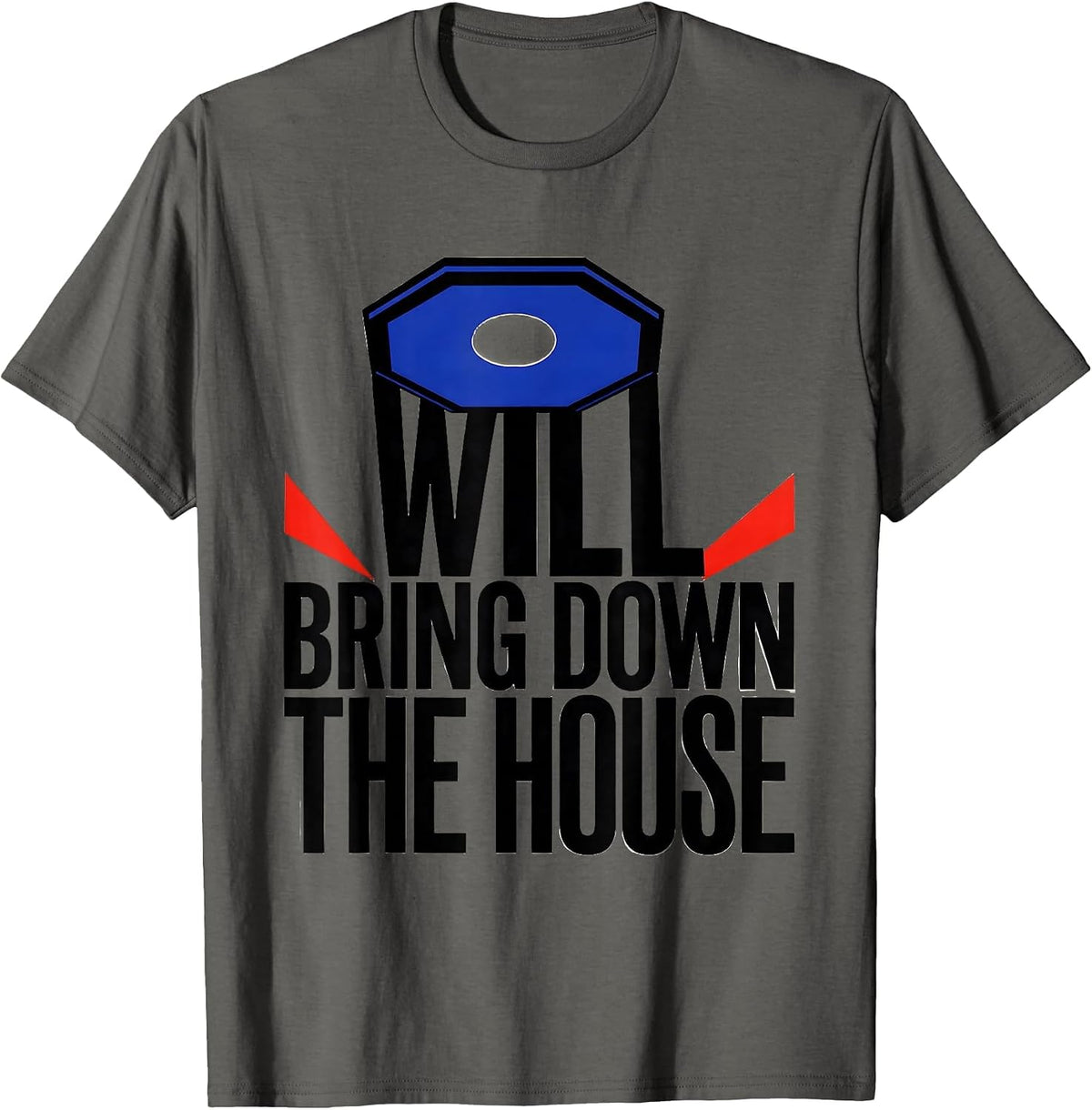 Men's Will Bring Down The House Bauhaus Modernist Shakespeare T-Shirt - Asphalt Grey