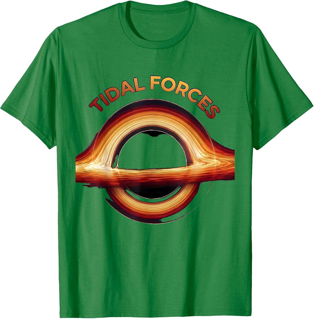 Men's Tidal Forces Gradient Black Hole Physics Astrophysicist T-Shirt - Kelly Green