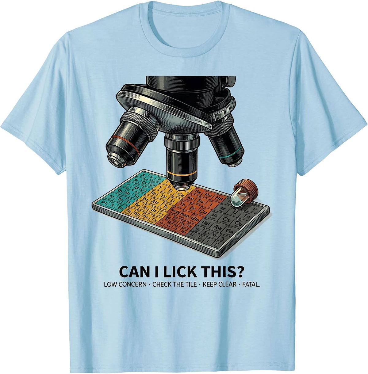 Men's Can I Lick This Funny Periodic Table Science Teacher T-Shirt - Baby Blue
