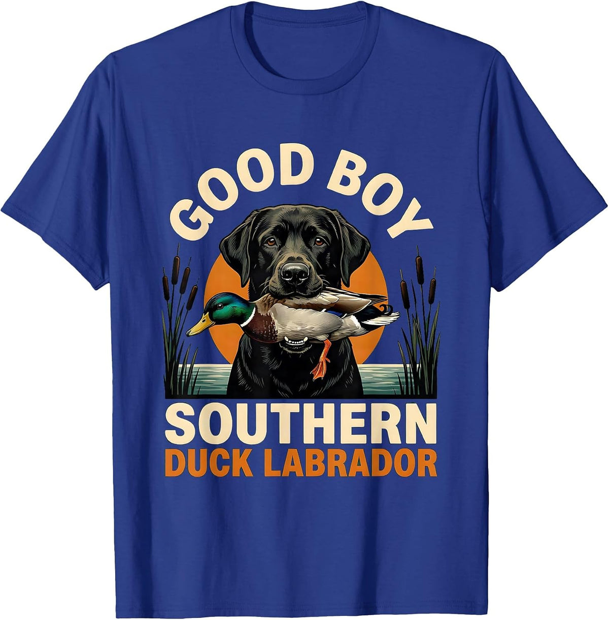 Men's Good Boy Southern Duck Labrador Hunting Dog Rural Pride T-Shirt - Royal Blue