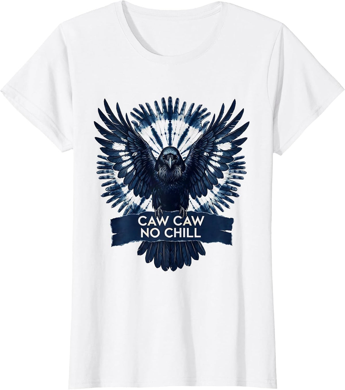 Caw Caw No Chill Funny Crow Bird Design T-Shirt - White