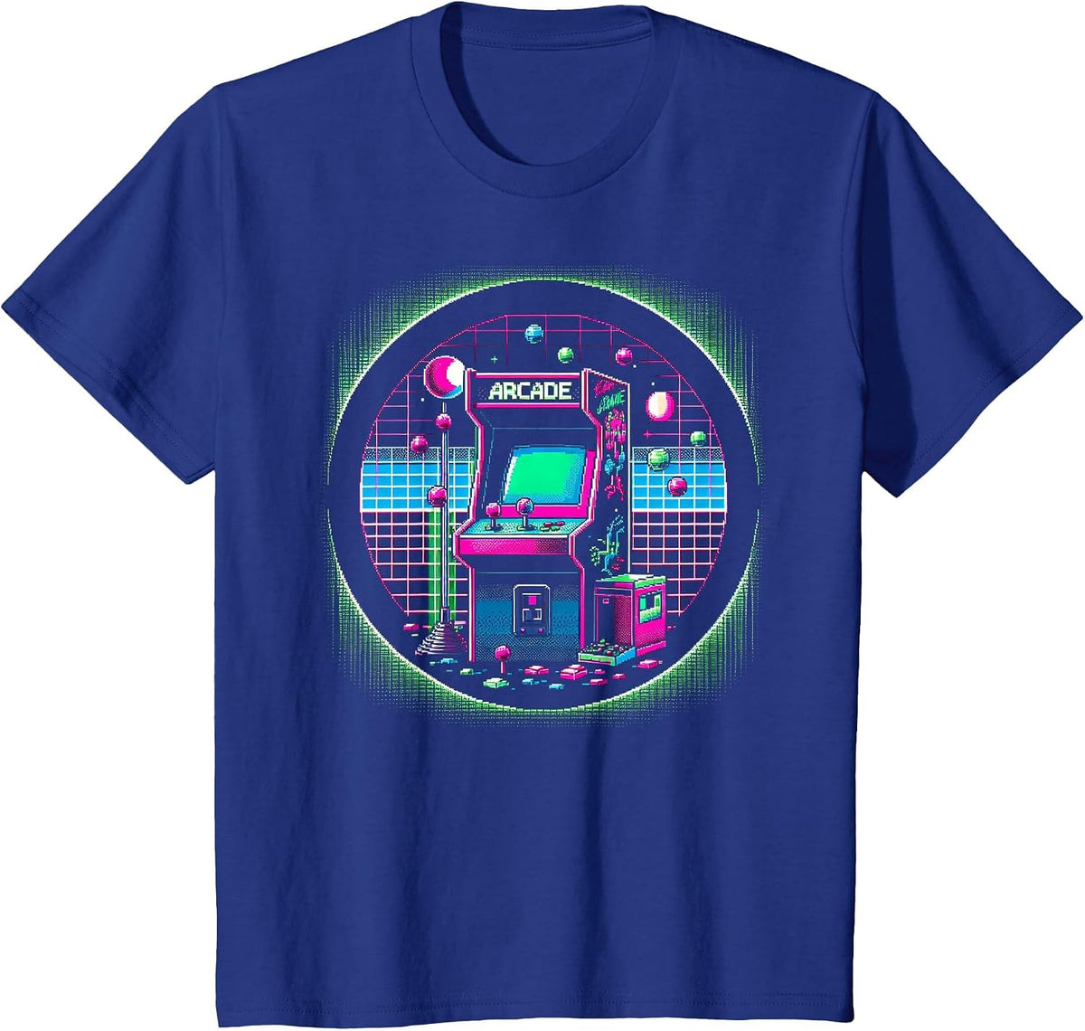 Classic 1980s Arcade Design T-Shirt - Royal Blue
