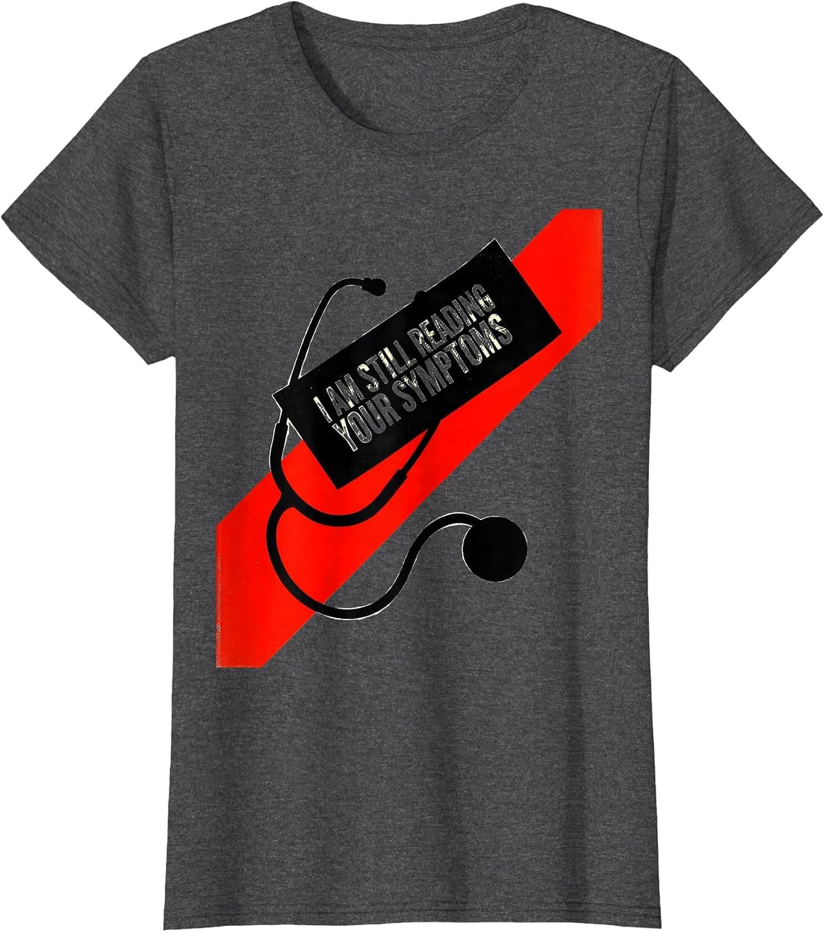 Women's I Am Still Reading Your Symptoms Funny Mechanic Auto Repair T-Shirt - Dark Heather Grey