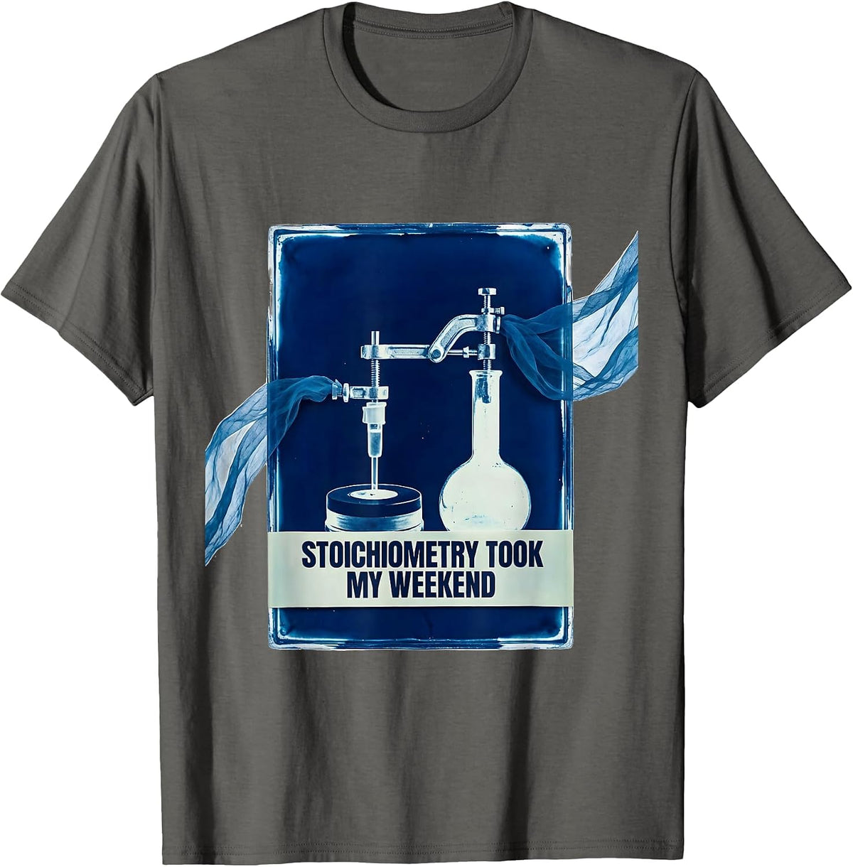 Men's Stoichiometry Took My Weekend Funny Chemistry Pun Science T-Shirt - Asphalt Grey