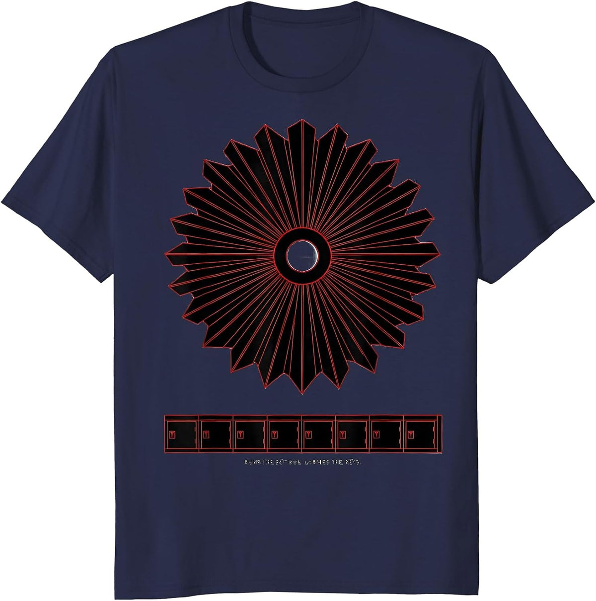 Men's Runs The School Carries The Keys Funny Custodian T-Shirt - Navy Blue