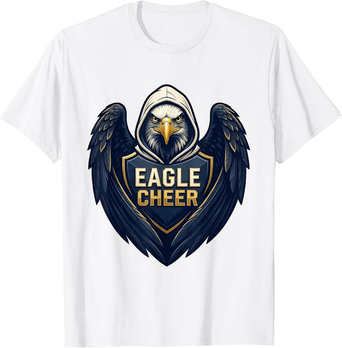 Men's Eagle Cheer Bald Eagle Mascot Fan Pride Family Spirit T-Shirt - White