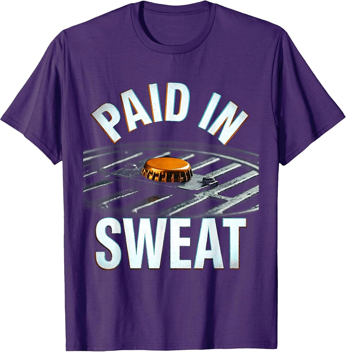 Paid In Sweat Funny Grill Humor Labor Day Cookout T-Shirt - Purple