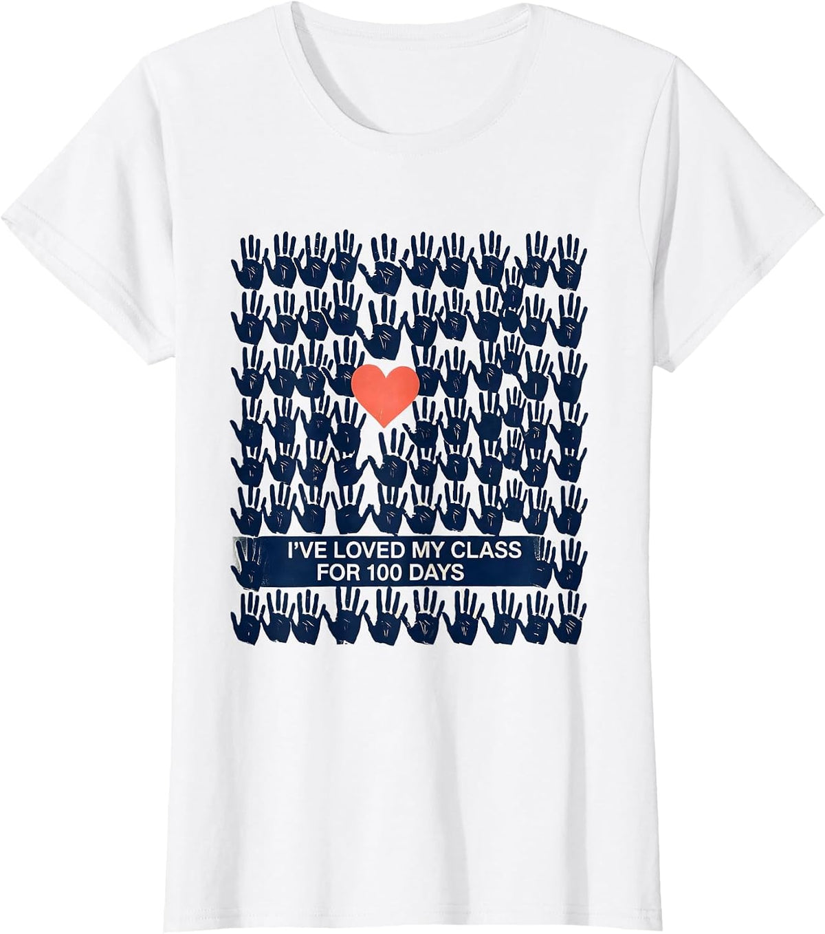 I've Loved My Class For 100 Days Linocut Teacher T-Shirt - White