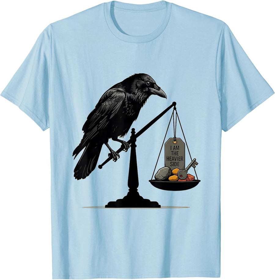 Men's I Am The Heavier Side Dark Humor Crow Raven Lover Gift T-Shirt - Baby Blue
