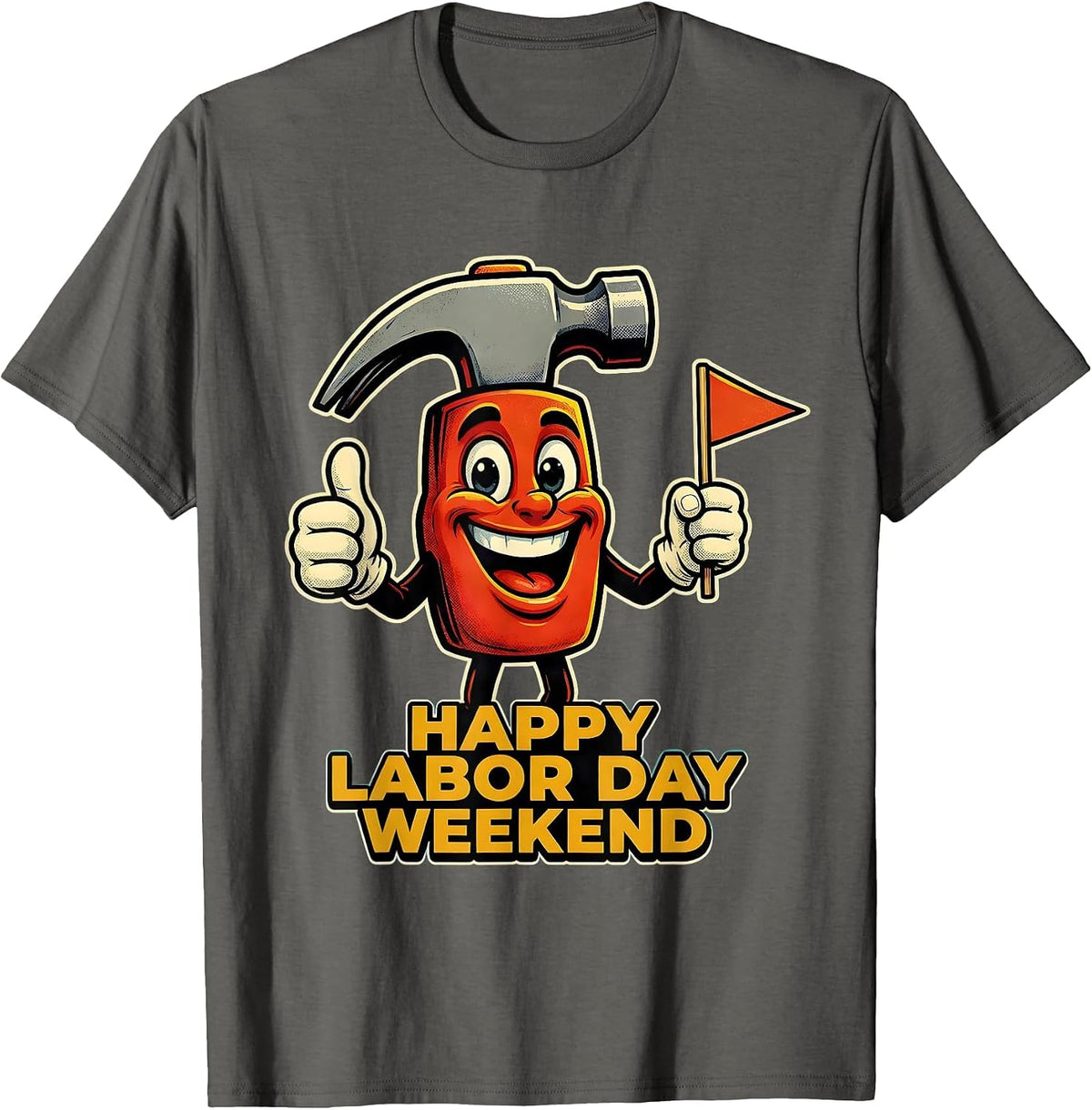 Men's Happy Labor Day Weekend Graphic Design T-Shirt - Asphalt Grey