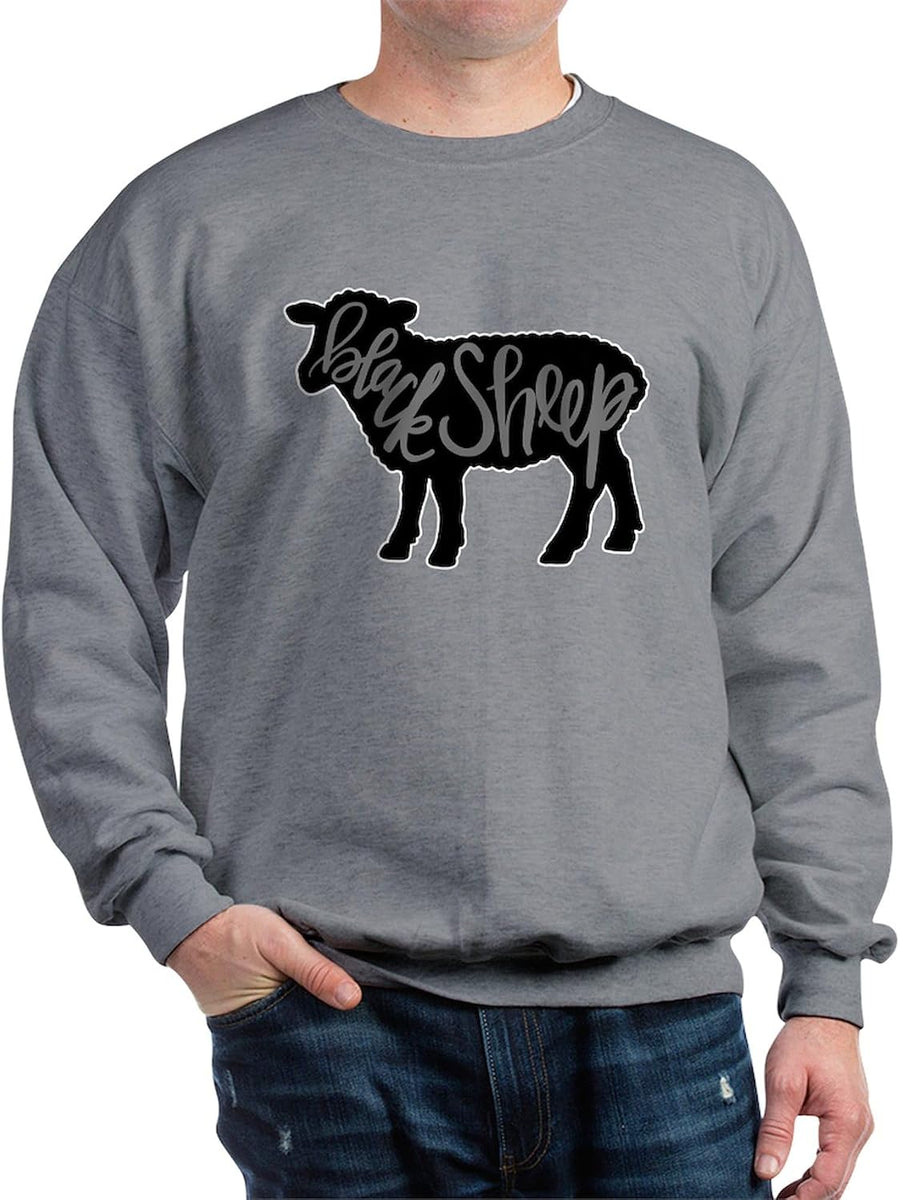 CafePress Black Sheep Sweatshirt Classic Crew Neck Light Sweatshirt - Graphite Gray