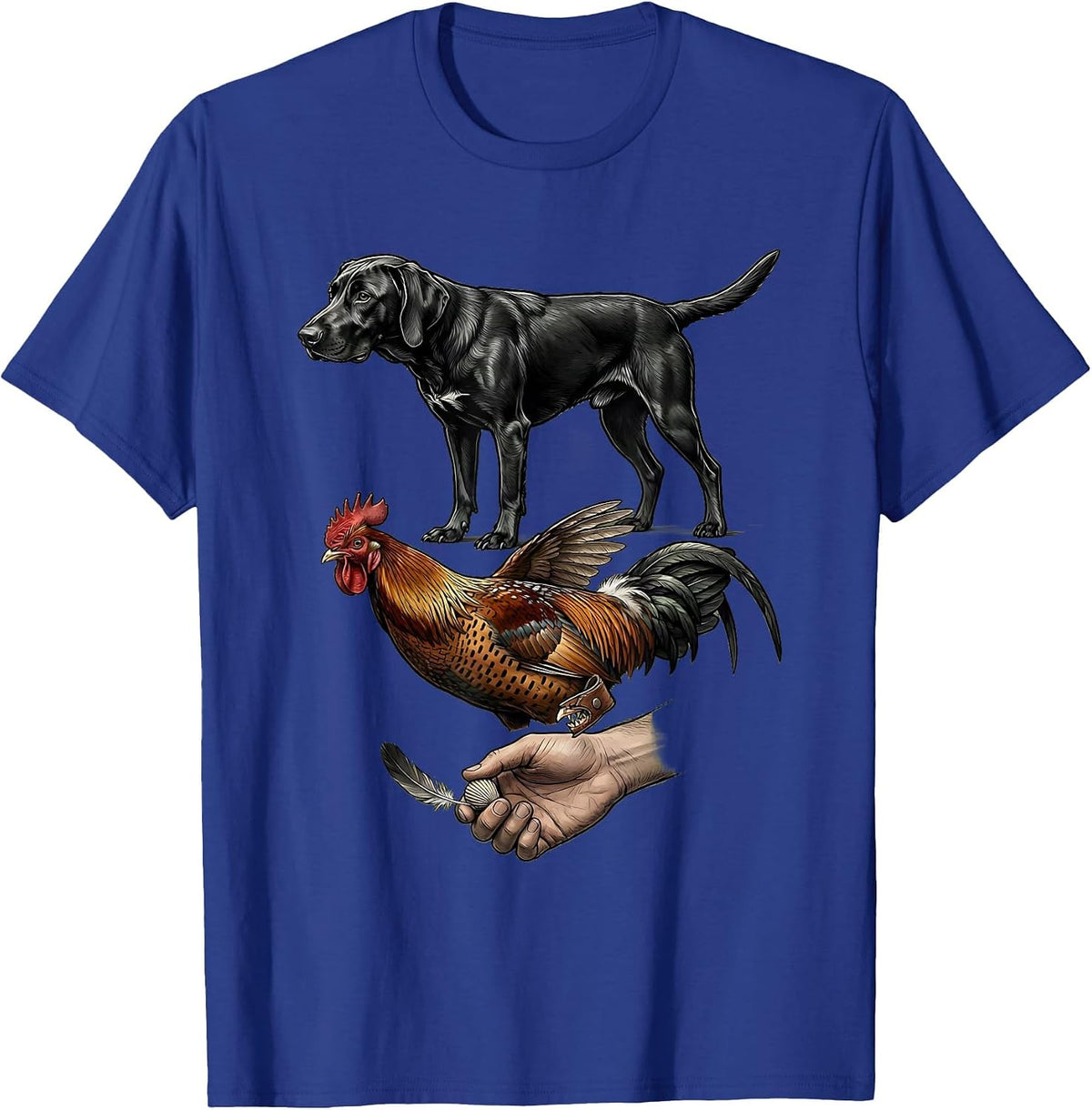 Pheasant Hunting Exploded View Technical Hunter Gift T-Shirt - Royal Blue