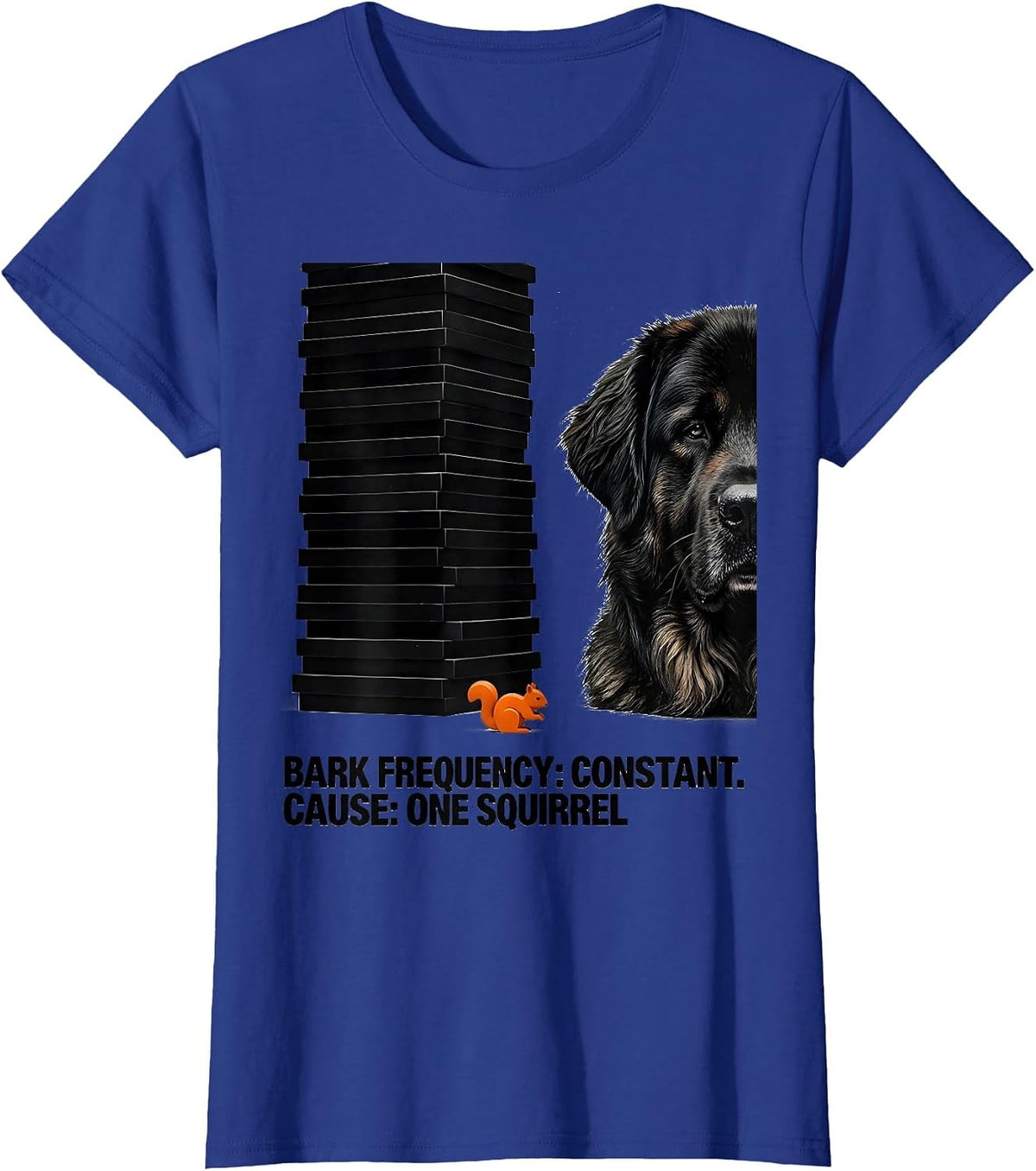 Women's Bark Frequency: Constant. Cause: One Squirrel Great Pyrenees T-Shirt - Royal Blue