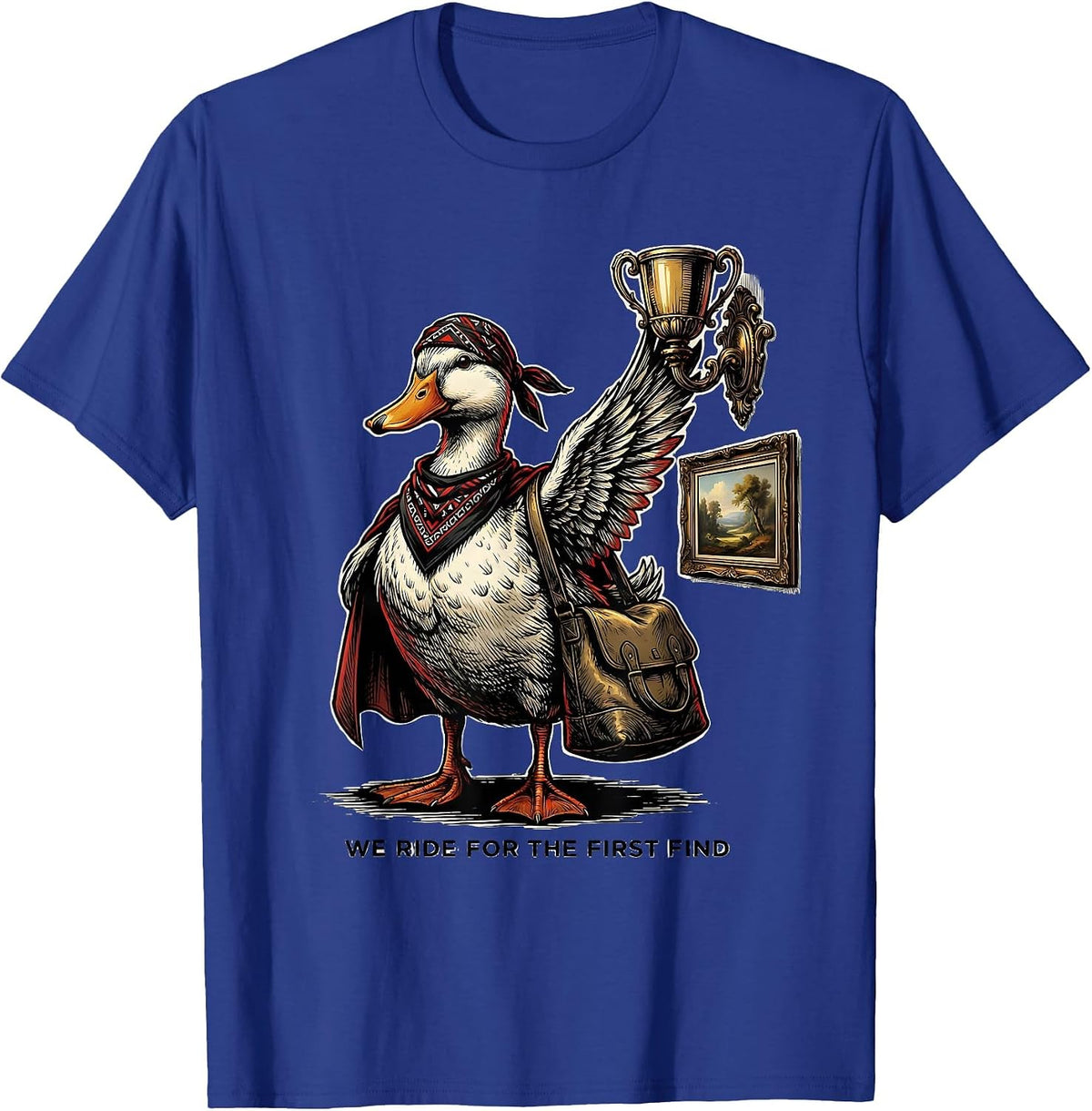 Men's We Ride For The First Find Funny Duck Thrifting Vintage T-Shirt - Royal Blue