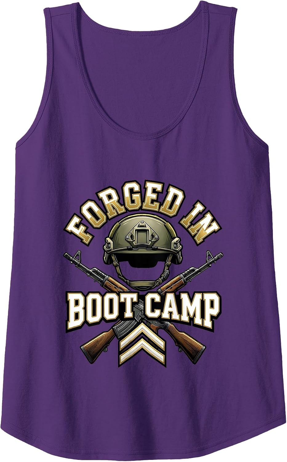 Forged in Boot Camp US Army Graphic Design Tank Top - Purple