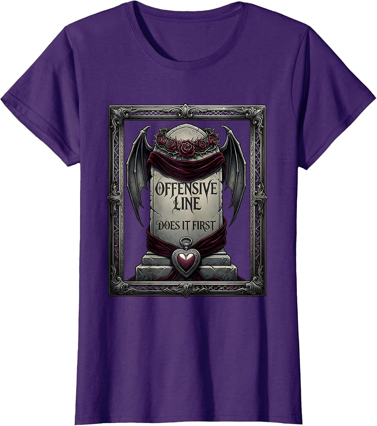 Women's Offensive Line Does It First Lineman Design T-Shirt - Purple