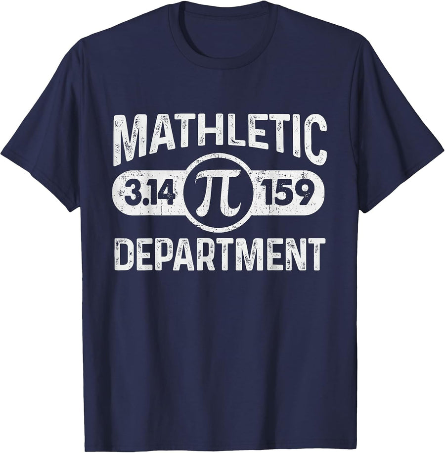 Math Teacher Pi Day March 14 Mathletic Department 3.14 159 T-Shirt - Navy Blue