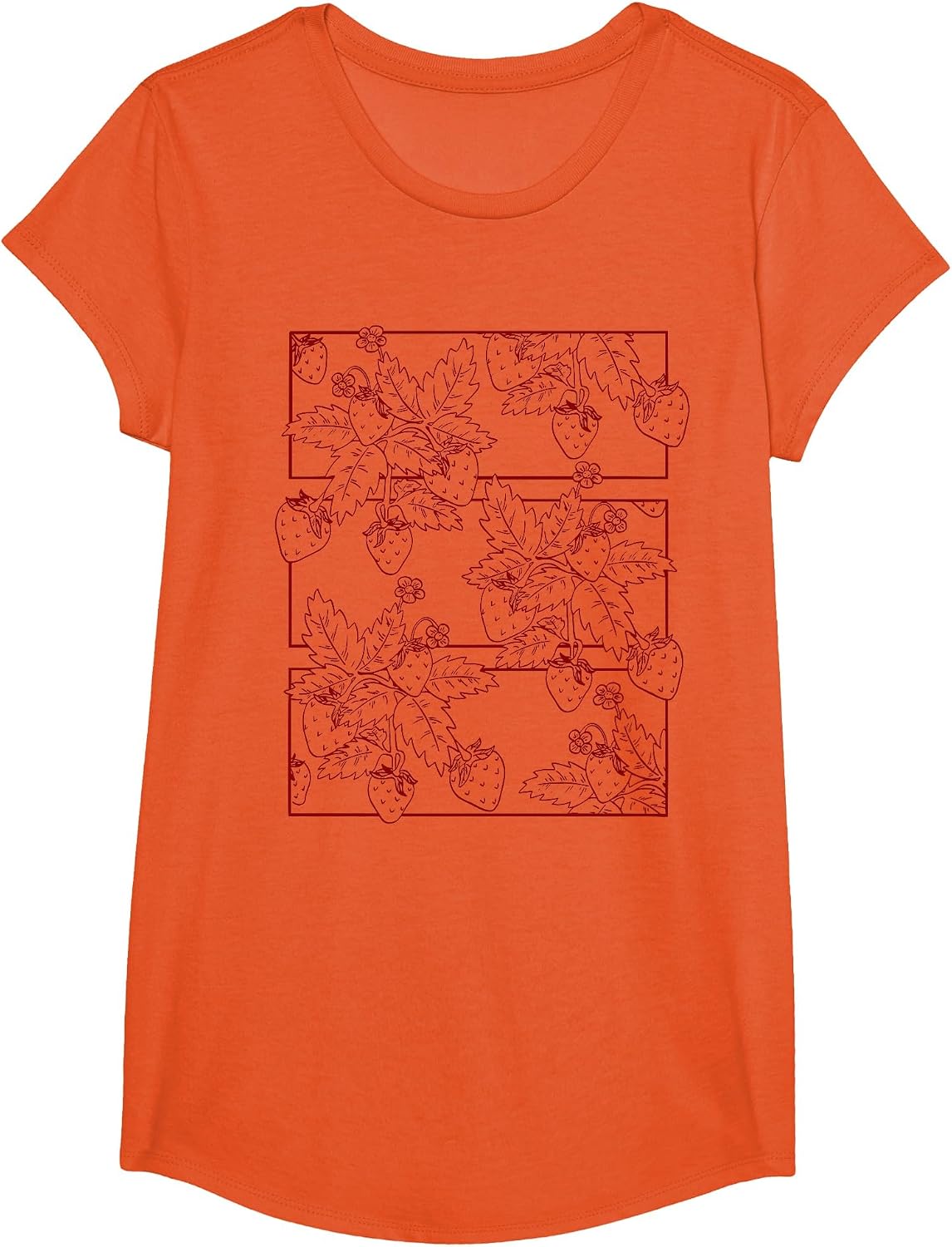 Alt Dark Academia Emo Goth Grunge Aesthetic Red Strawberry T-Shirt - Girls Orange