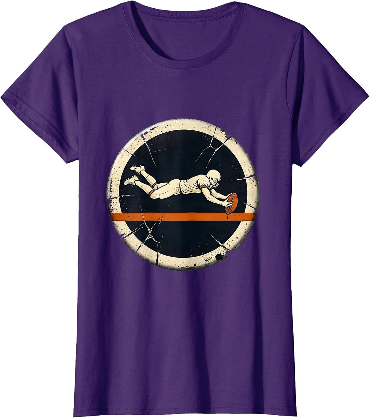 Women's Diving Lineman Football Fan Humor Parody T-Shirt - Purple