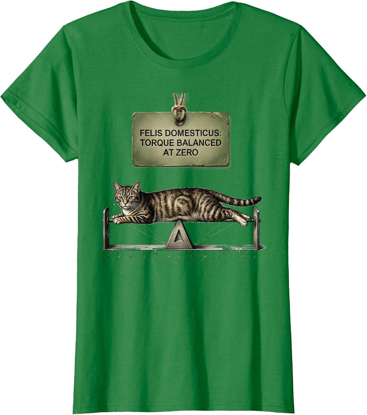 Women's Felis Domesticus: Torque Balanced At Zero Math Teacher T-Shirt - Kelly Green