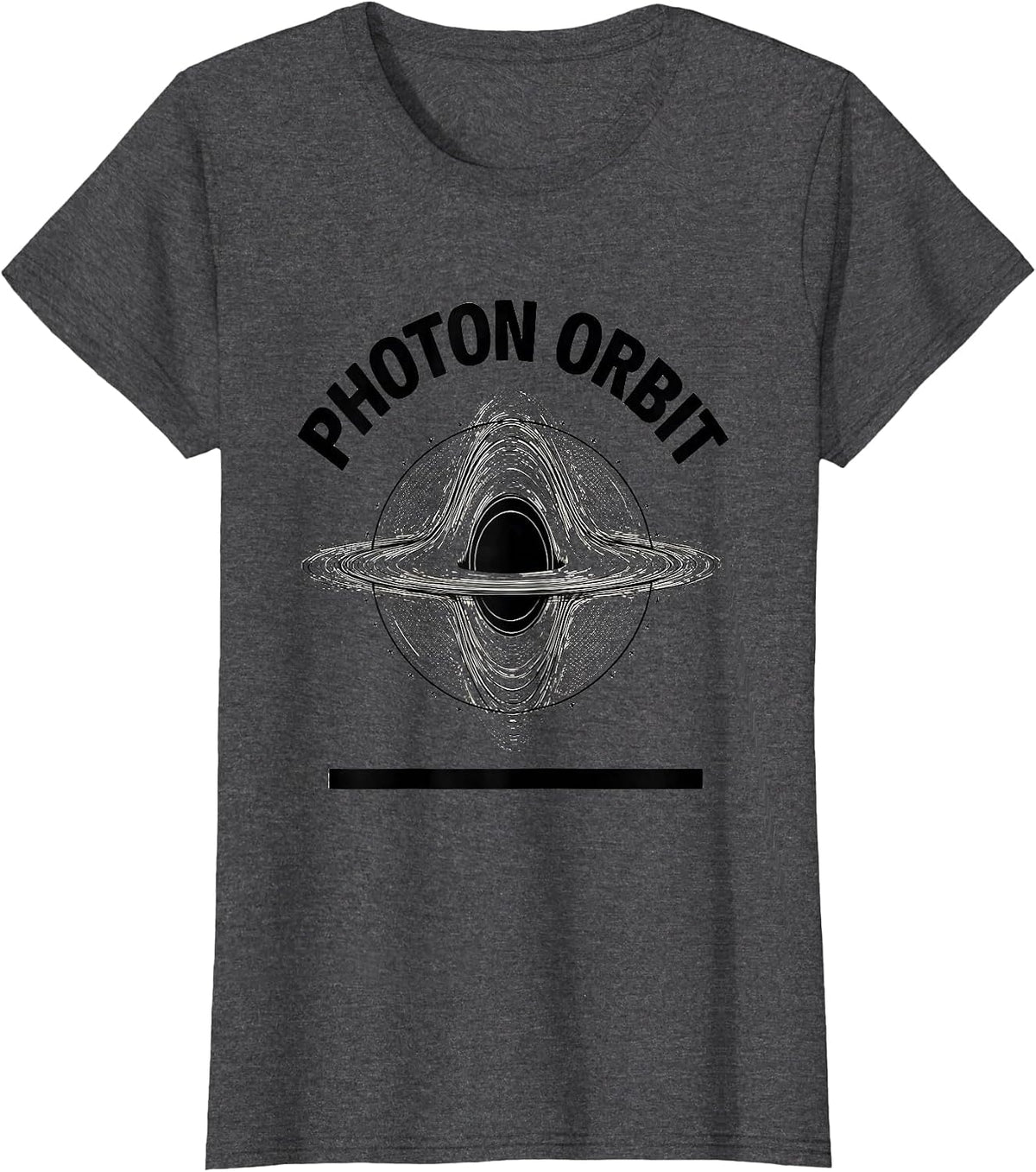 Women's Photon Orbit Line Art Black Hole Astrophysics Science T-Shirt - Dark Heather Grey