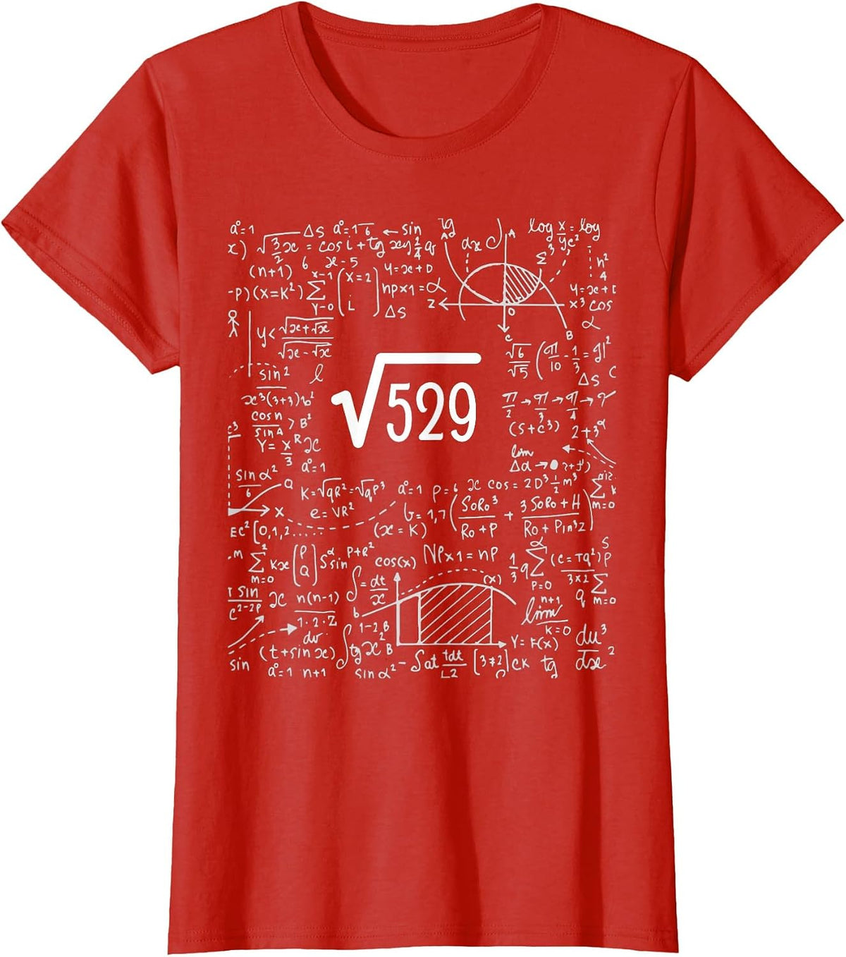 Square Root of 529 Birthday Art 23 Years Old Math Nerd Geek T-Shirt - Red