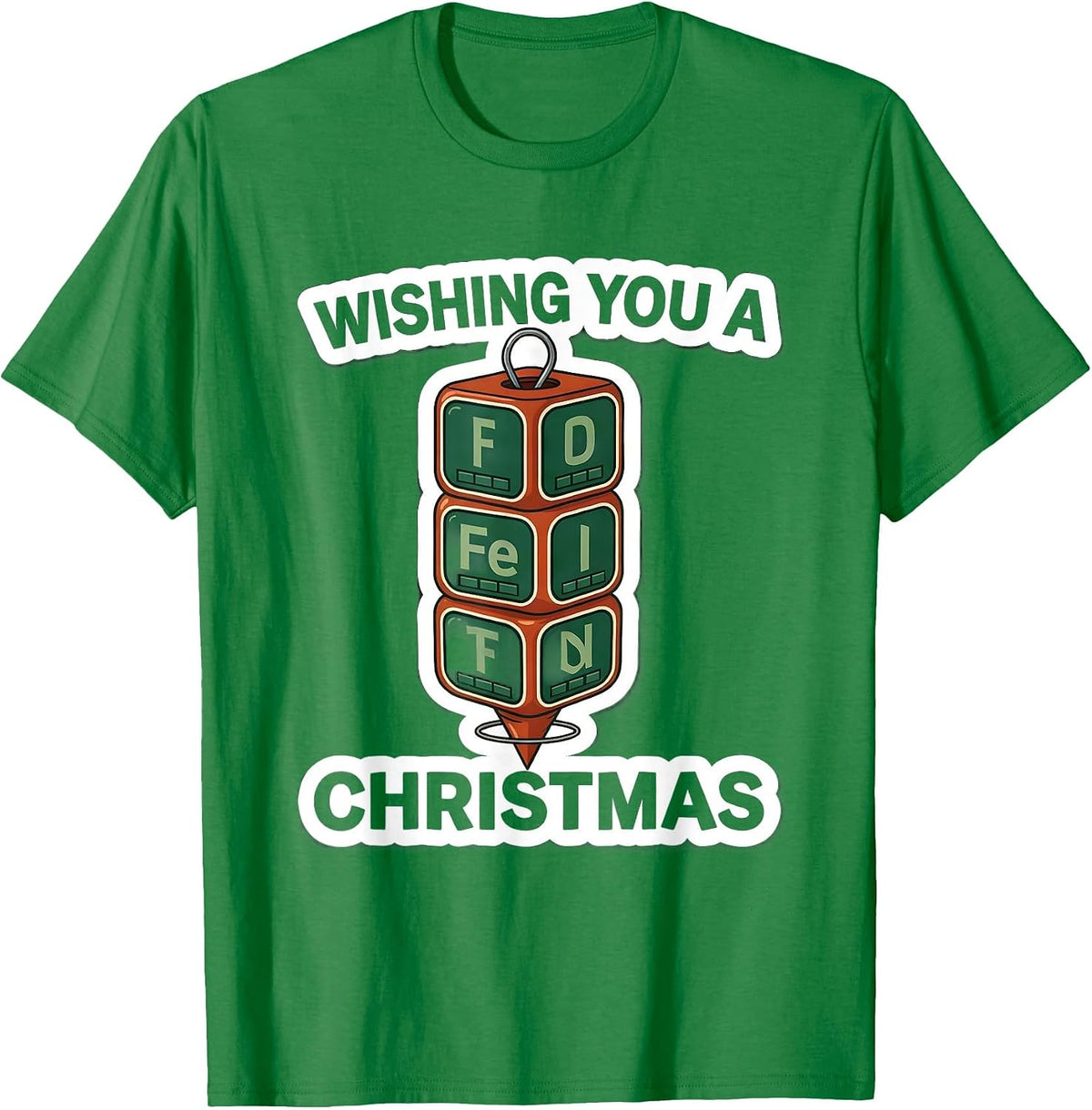 Men's Wishing You A Ferrous Christmas Funny Science Teacher Gift T-Shirt - Kelly Green