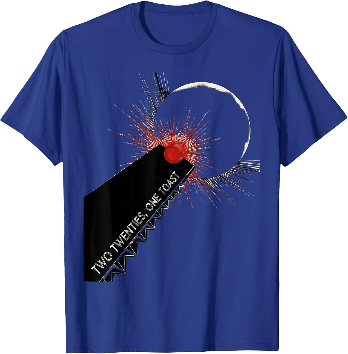 Men's Two Twenties, One Toast Roaring 1920s Art Deco Party T-Shirt - Royal Blue