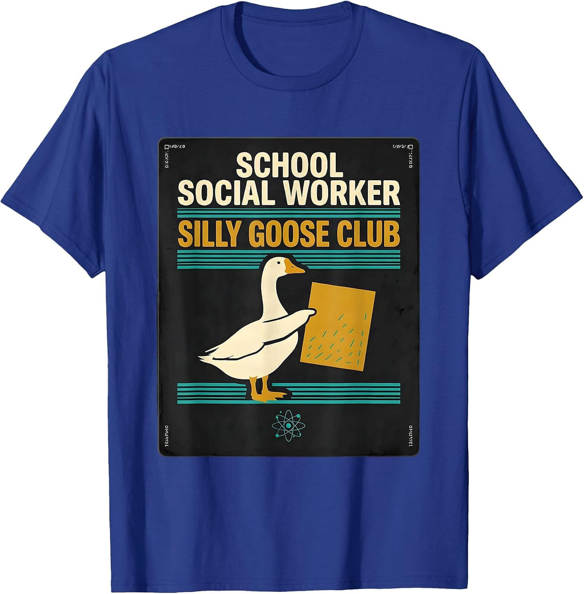 School Social Worker Silly Goose Club Midcentury Modern T-Shirt - Royal Blue
