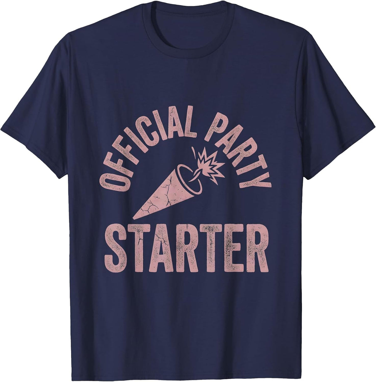 Official Party Starter Bold Graphic Design T-Shirt - Navy Blue