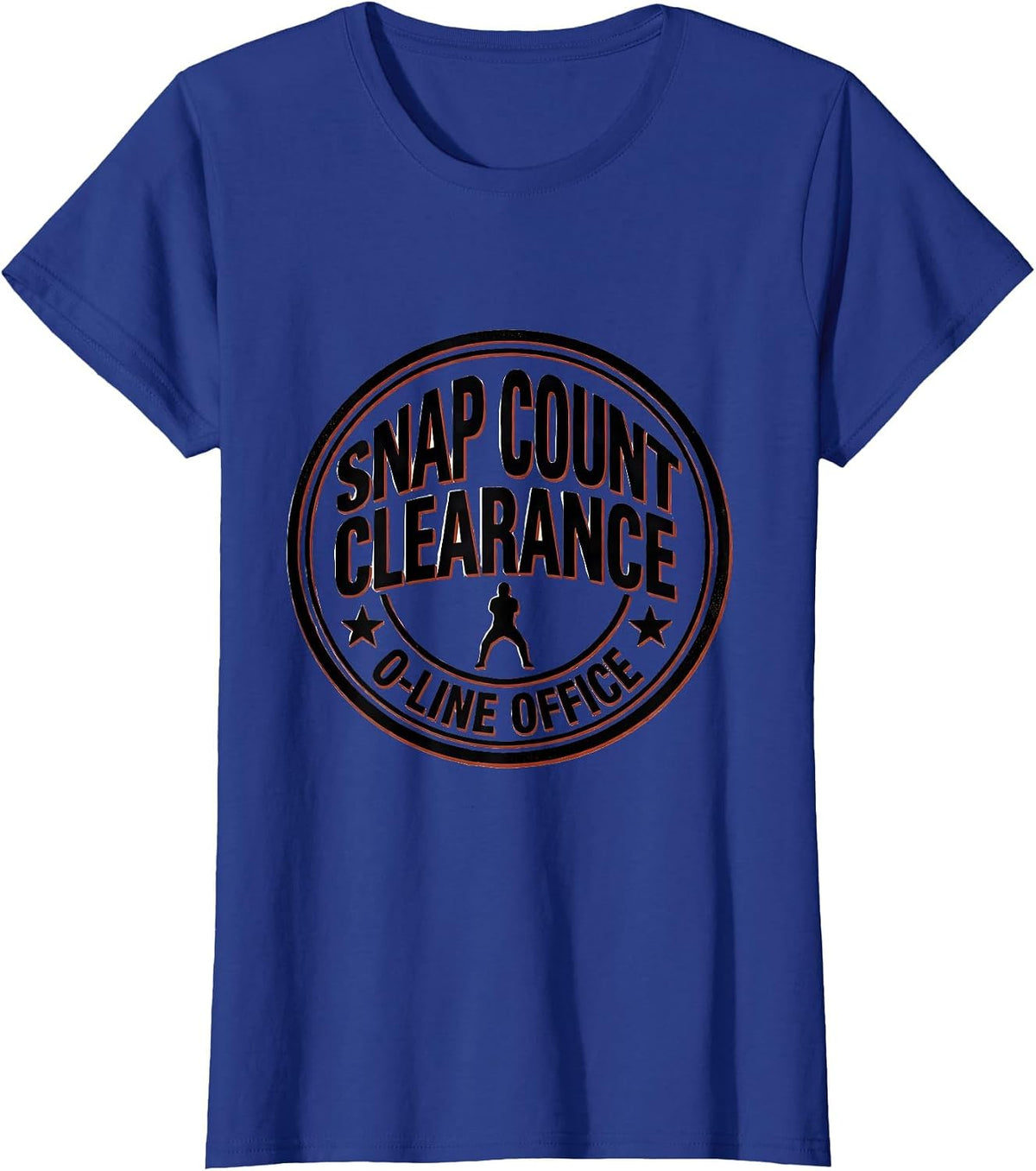 Women's Snap Count Clearance — O-Line Office Football Lineman Humor T-Shirt - Royal Blue