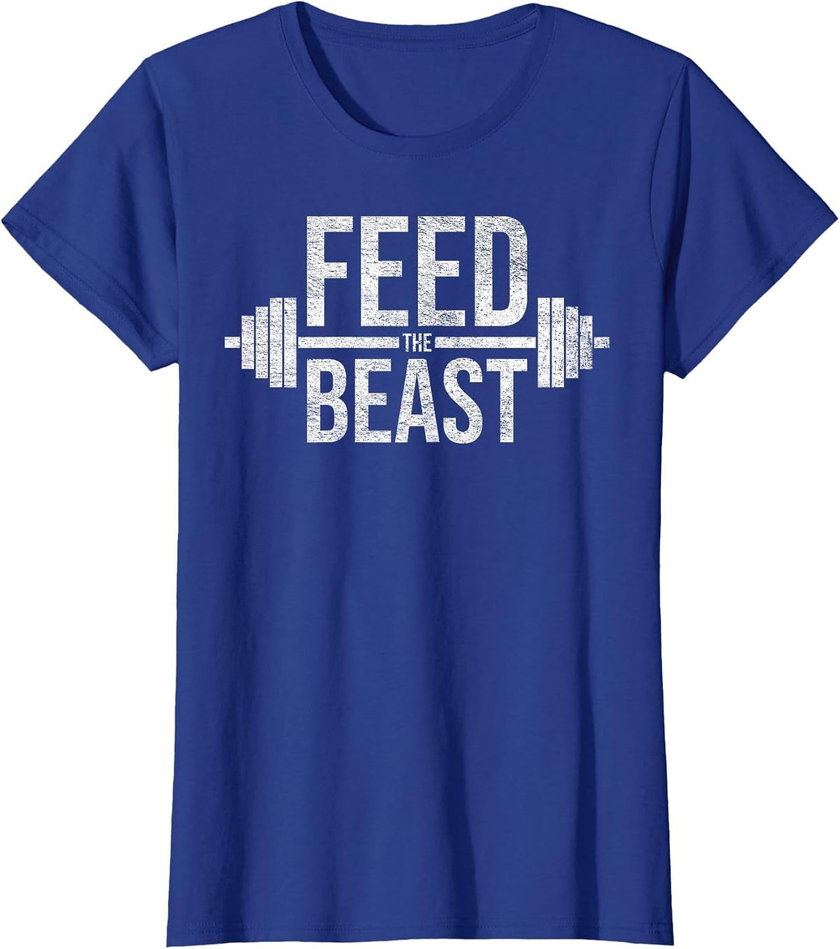 Feed THE Beast Mass GAIN Muscle Building Gym Workout T-Shirt - Royal Blue