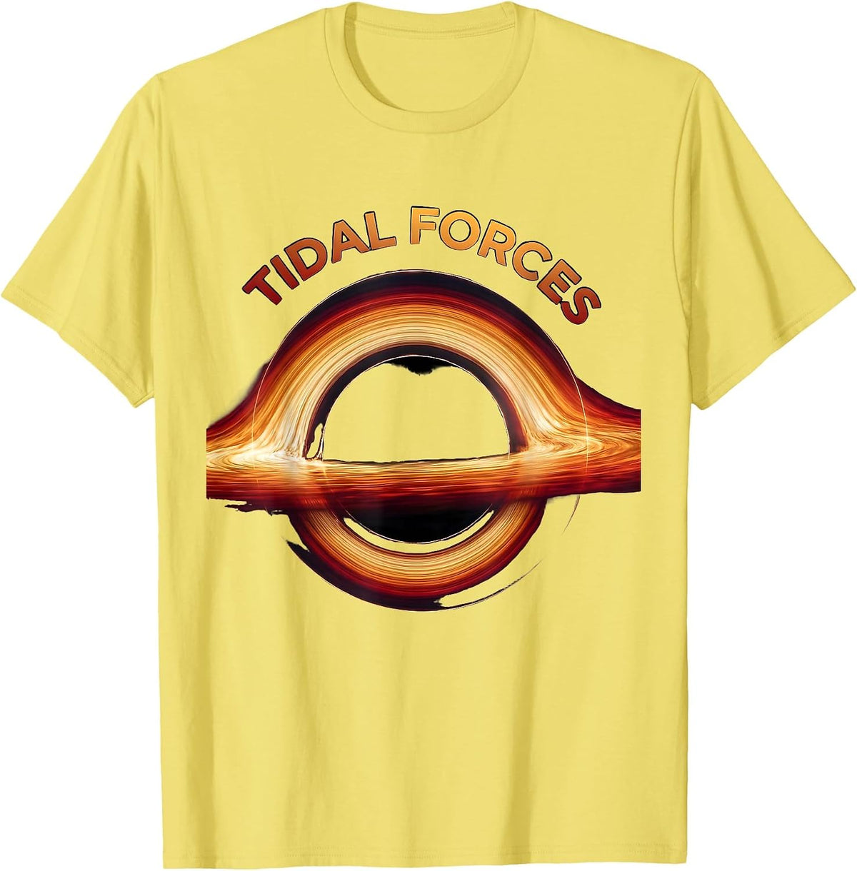 Men's Tidal Forces Gradient Black Hole Physics Astrophysicist T-Shirt - Lemon Yellow