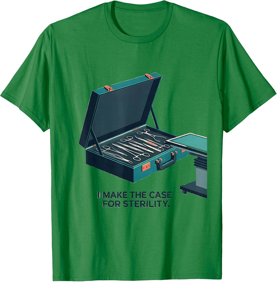 Men's I Make The Case For Sterility Funny SPD Tech Sterile T-Shirt - Kelly Green