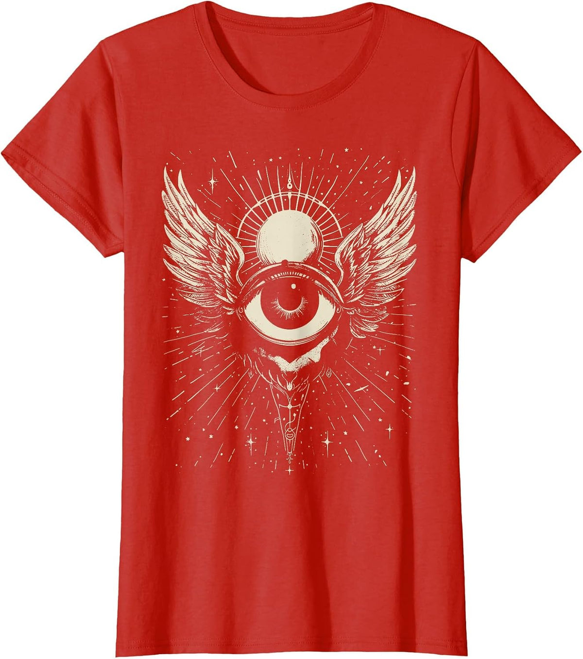 Harajuku Alt Clothing Weirdcore Grunge Punk Creepy Eyeball T-Shirt - Red