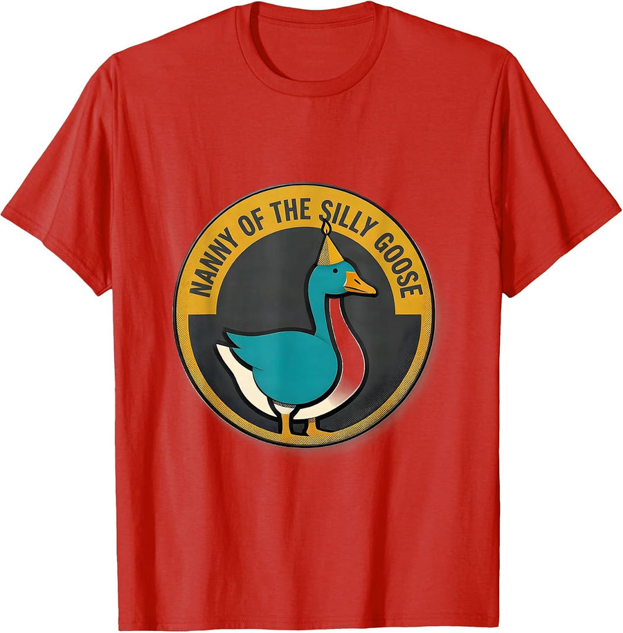 Nanny of the Silly Goose Midcentury Modern 1st Birthday T-Shirt - Red