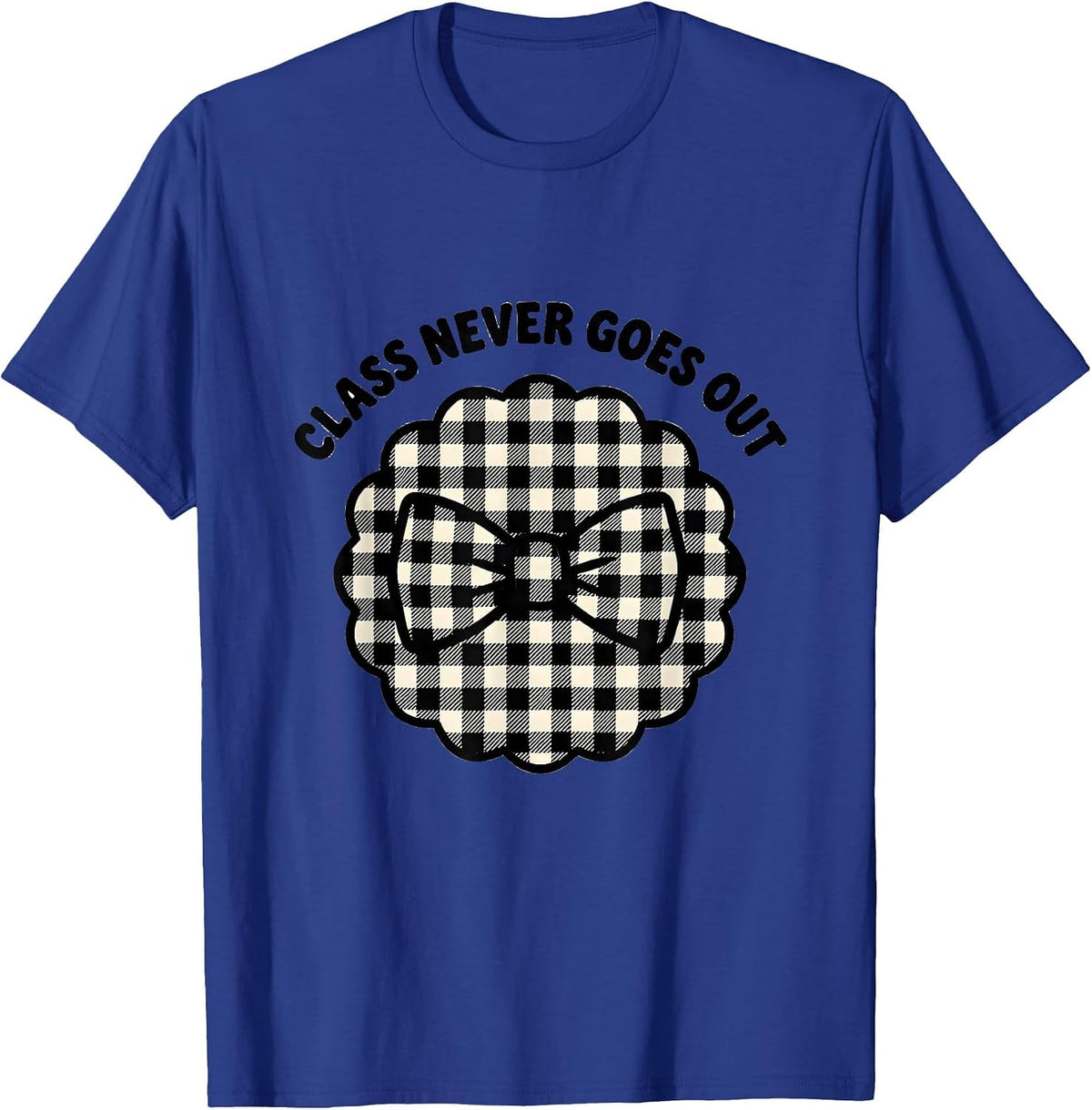Men's Class Never Goes Out Tuxedo Graphic Design T-Shirt - Royal Blue