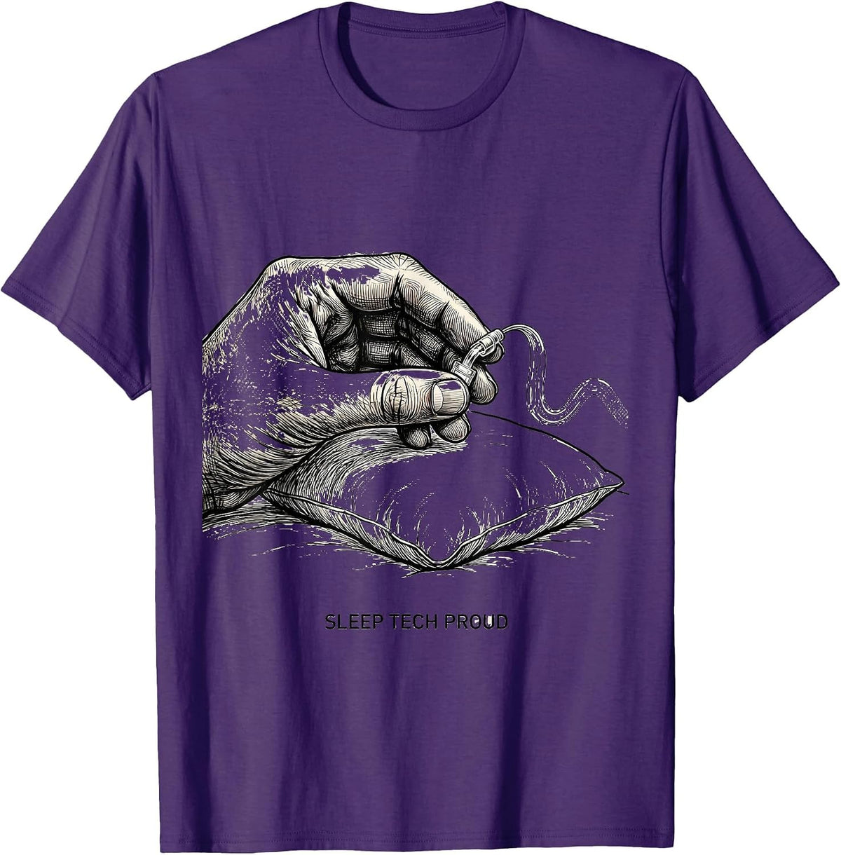 Men's Sleep Tech Proud Allied Health Tech Humor T-Shirt - Purple