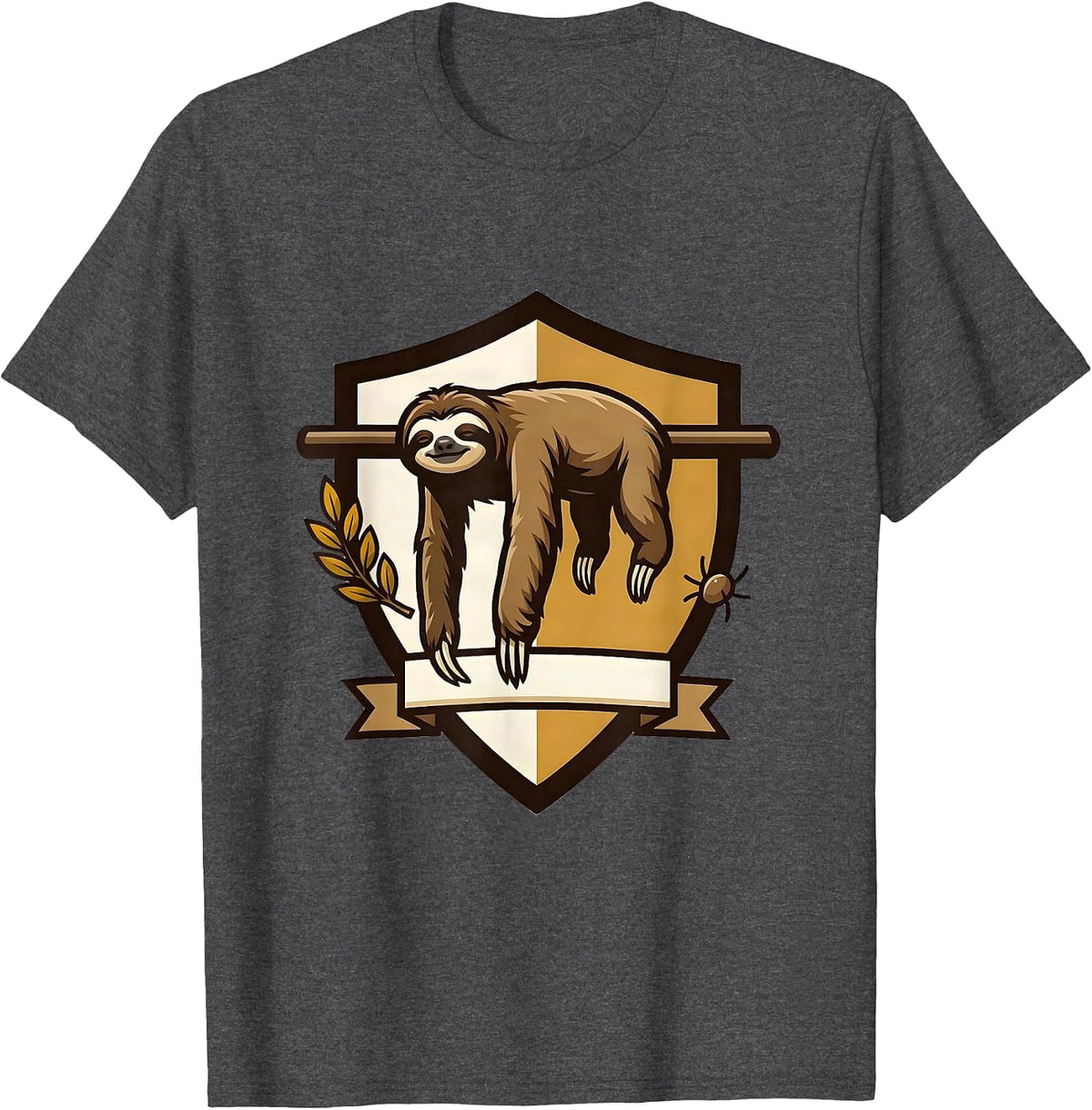 Men's Sloth Mascot Chill Humor Novelty Gift T-Shirt - Dark Heather Grey
