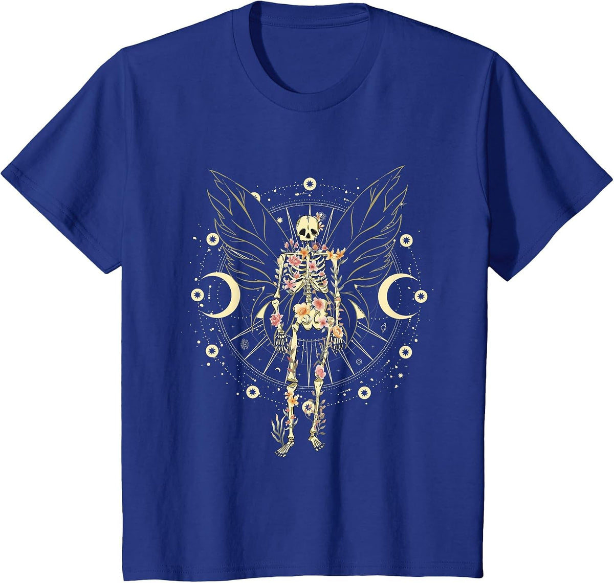 Fairy Grunge Fairycore Aesthetic Butterfly Skeleton Gothic T-Shirt - Royal Blue
