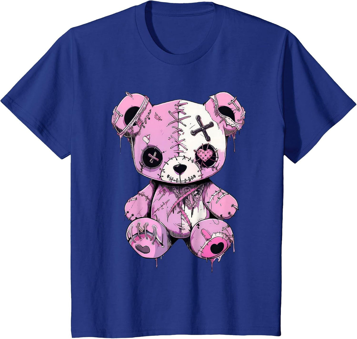Pastel Goth Design Graphic Women Men Anime Kawaii T-Shirt - Royal Blue