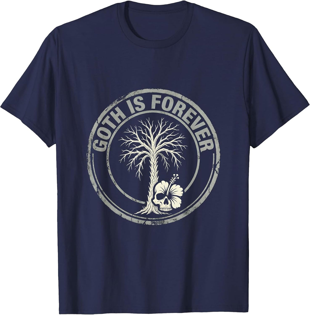 Goth Is Forever Dark Aesthetic Design T-Shirt - Navy Blue