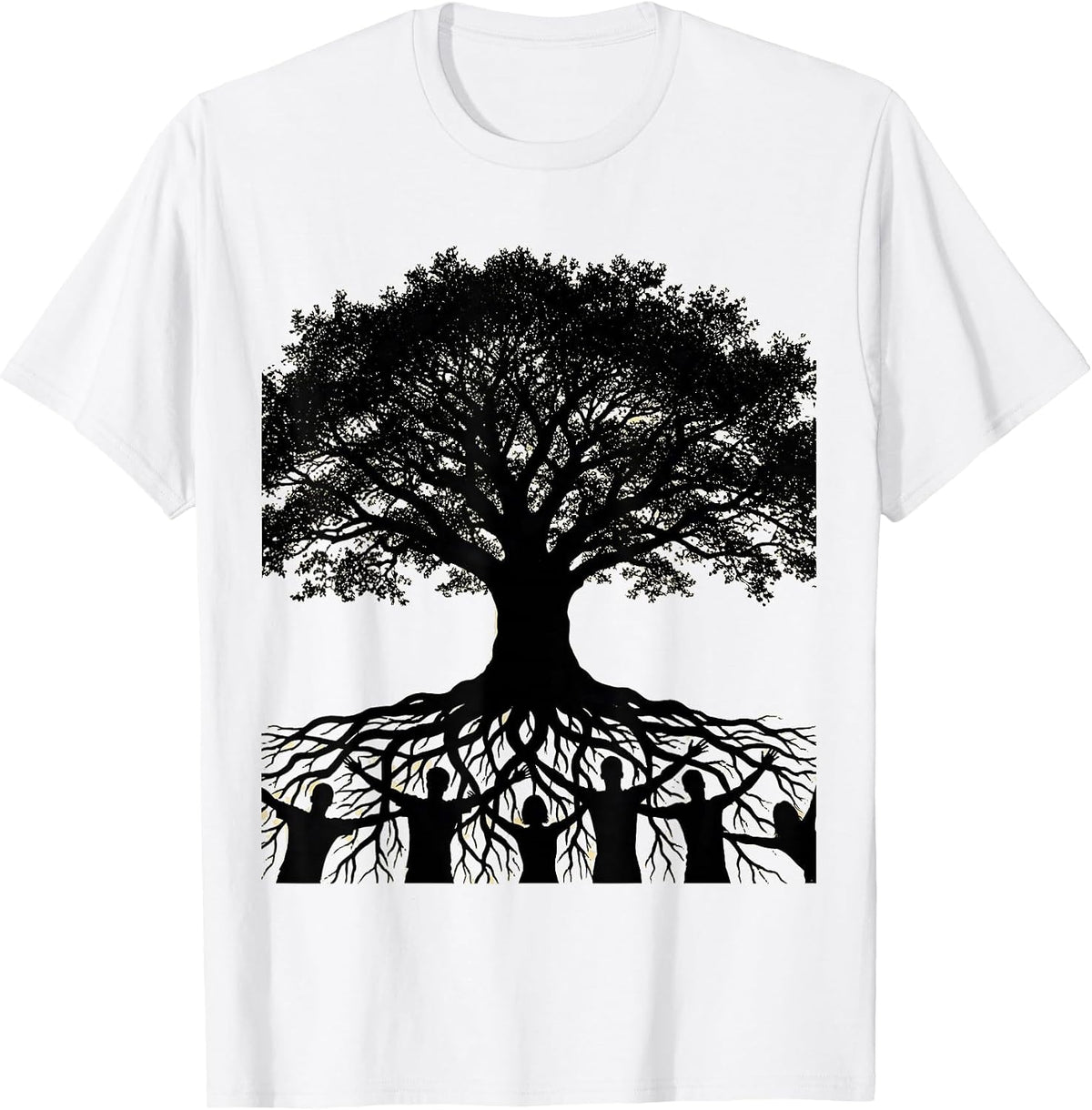 Men's Social Worker Tree Human Roots Illustration T-Shirt - White