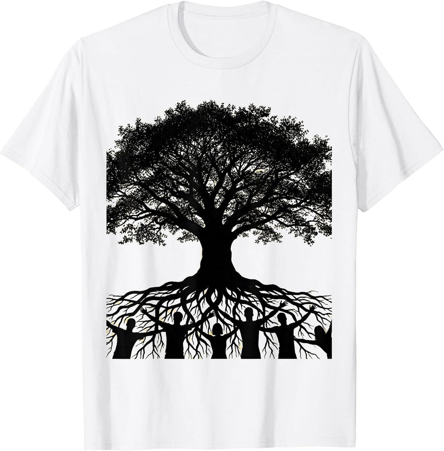 Men's Social Worker Tree Human Roots Illustration T-Shirt - White