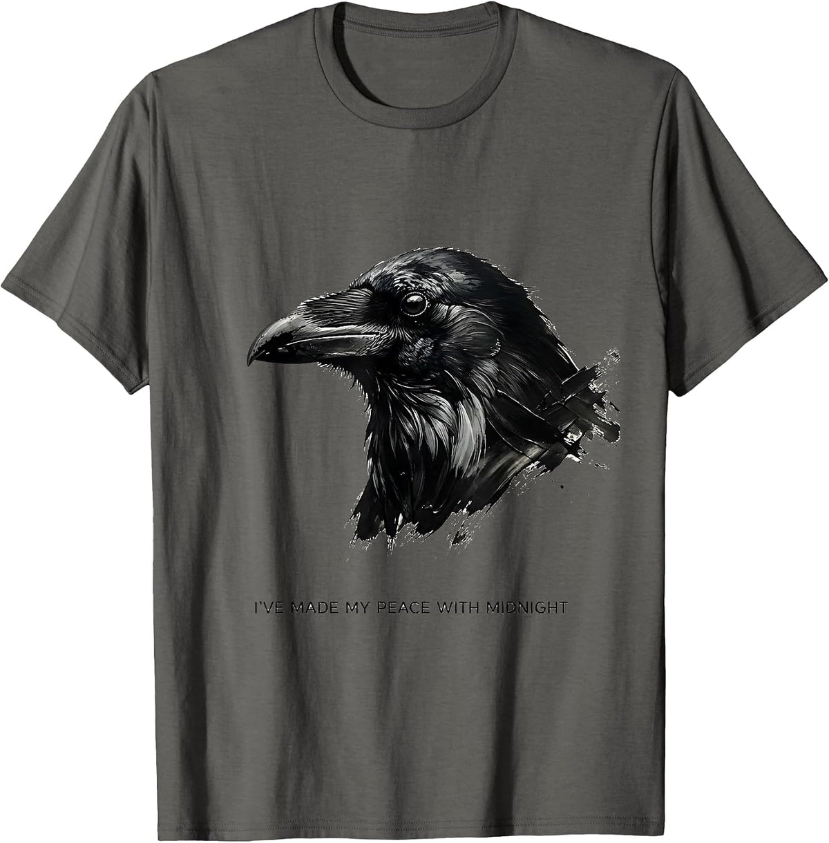 Men's I've Made My Peace With Midnight Gothic Edgar Allan Poe T-Shirt - Asphalt Grey